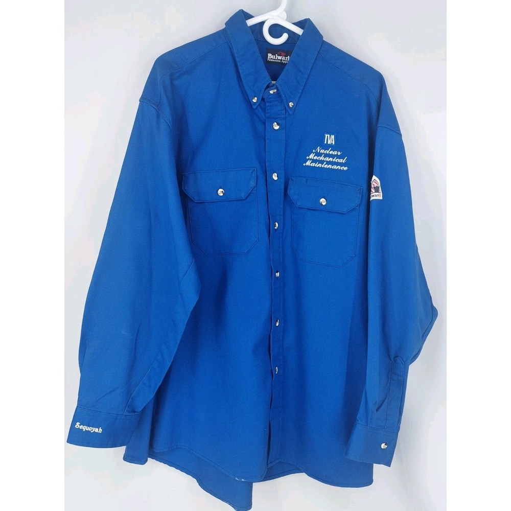 Bulwark FR Work Shirt Men's 2XL‎ XXL RG Flame Resistant Pearl Snap Buttons EUC